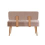 Hanah Home 0900 - 4 Conjunto Mesa y Sillas Extensible Pino Atlántico y Piedra Terciopelo